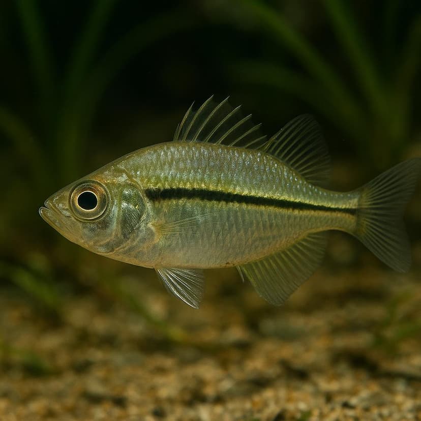 AI-generated illustration of Banded-tail glassy perchlet