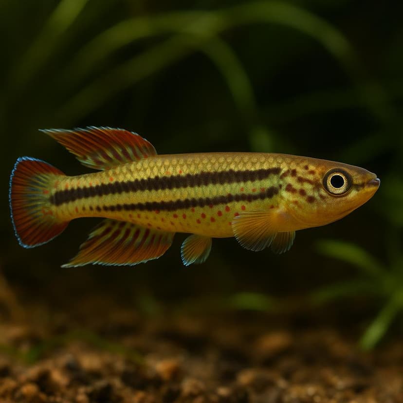 AI-generated illustration of Three-lined aphyosemion (three-lined killifish)