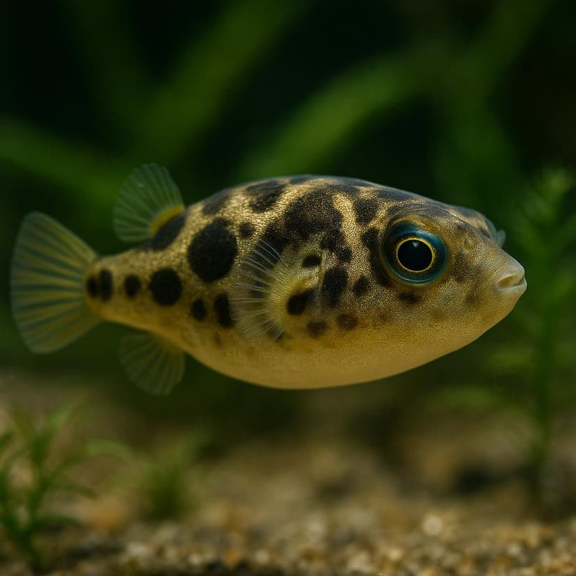 AI-generated illustration of Dwarf pufferfish (Pea puffer)