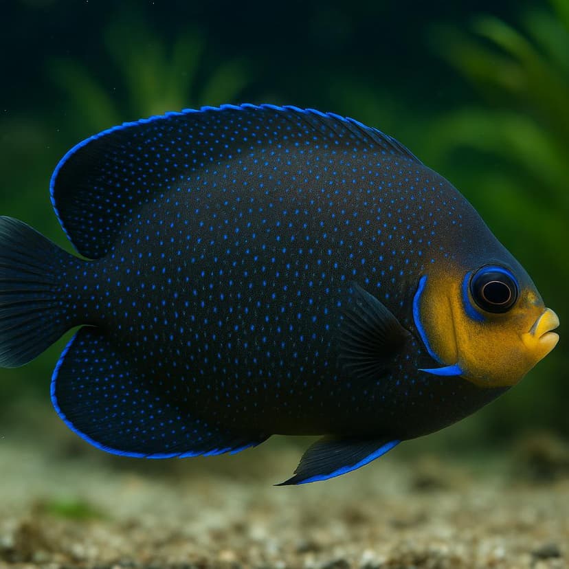 AI-generated illustration of Bluespotted angelfish