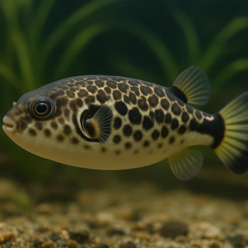 AI-generated illustration of Milkspotted Puffer (Spotted Puffer)