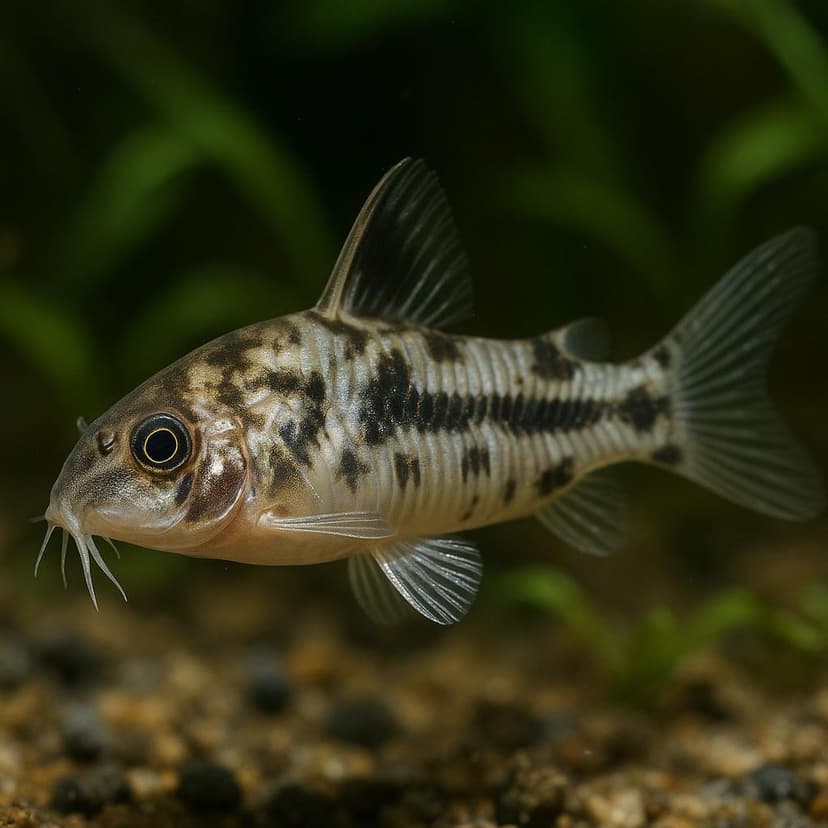 AI-generated illustration of Salt and pepper cory (Habrosus cory)