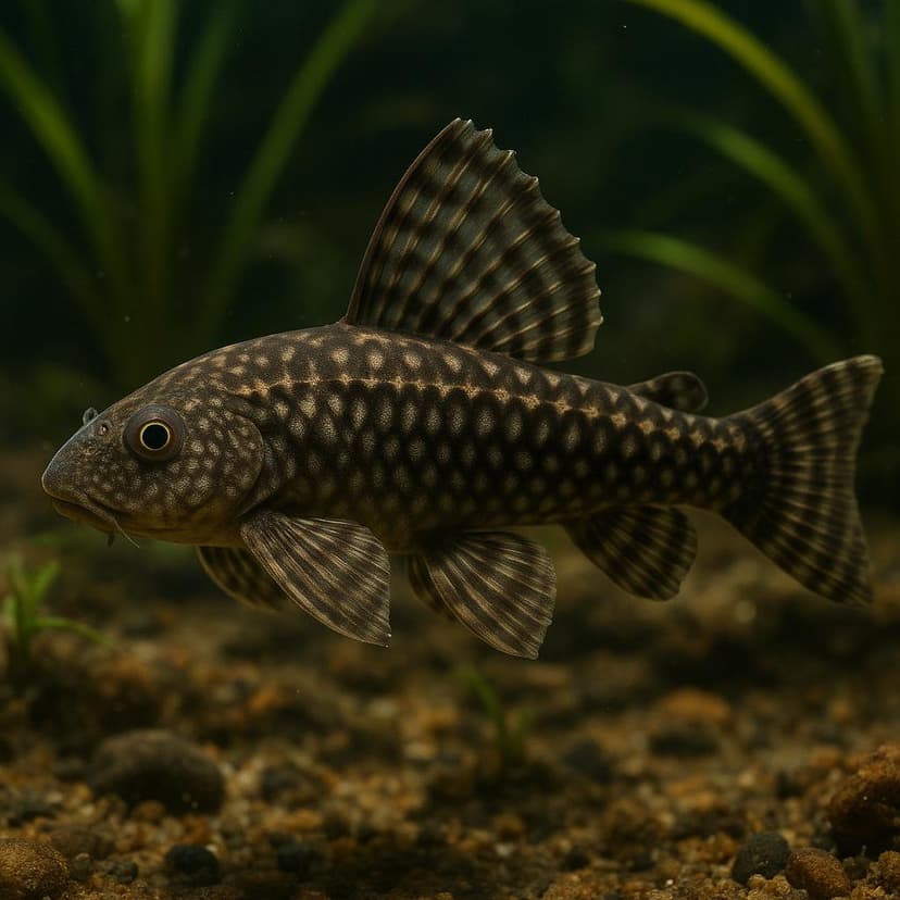 AI-generated illustration of Kaie's shield pleco