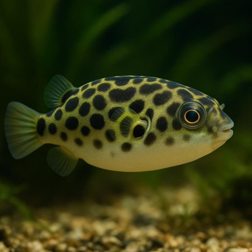 AI-generated illustration of Eyespot pufferfish (Figure-8 puffer)