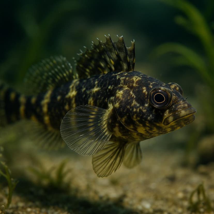 AI-generated illustration of Yellow-and-black triplefin