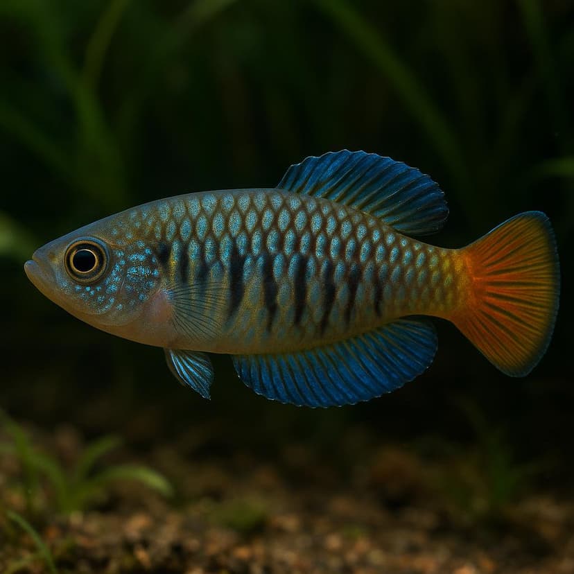 AI-generated illustration of Glass blue-eye