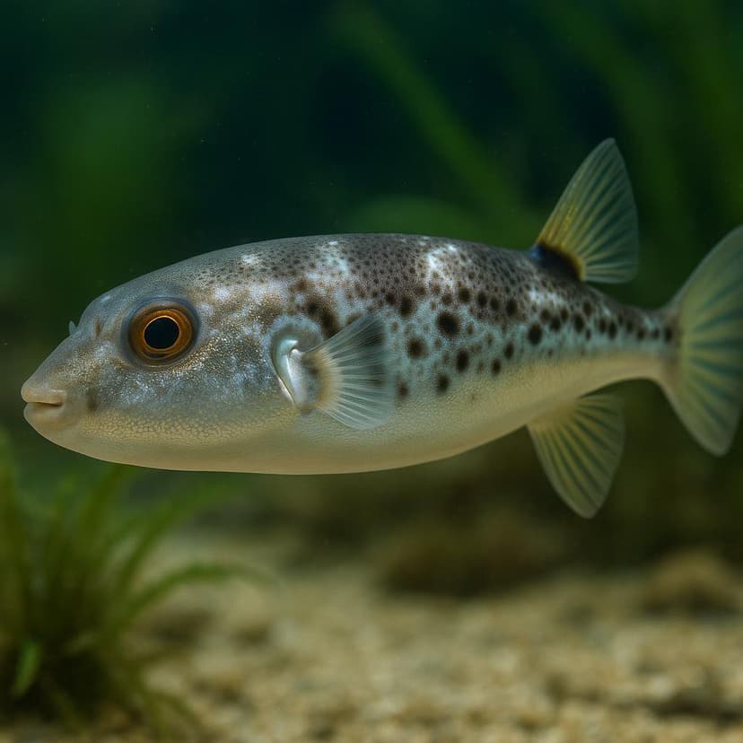 AI-generated illustration of Silver-cheeked toadfish