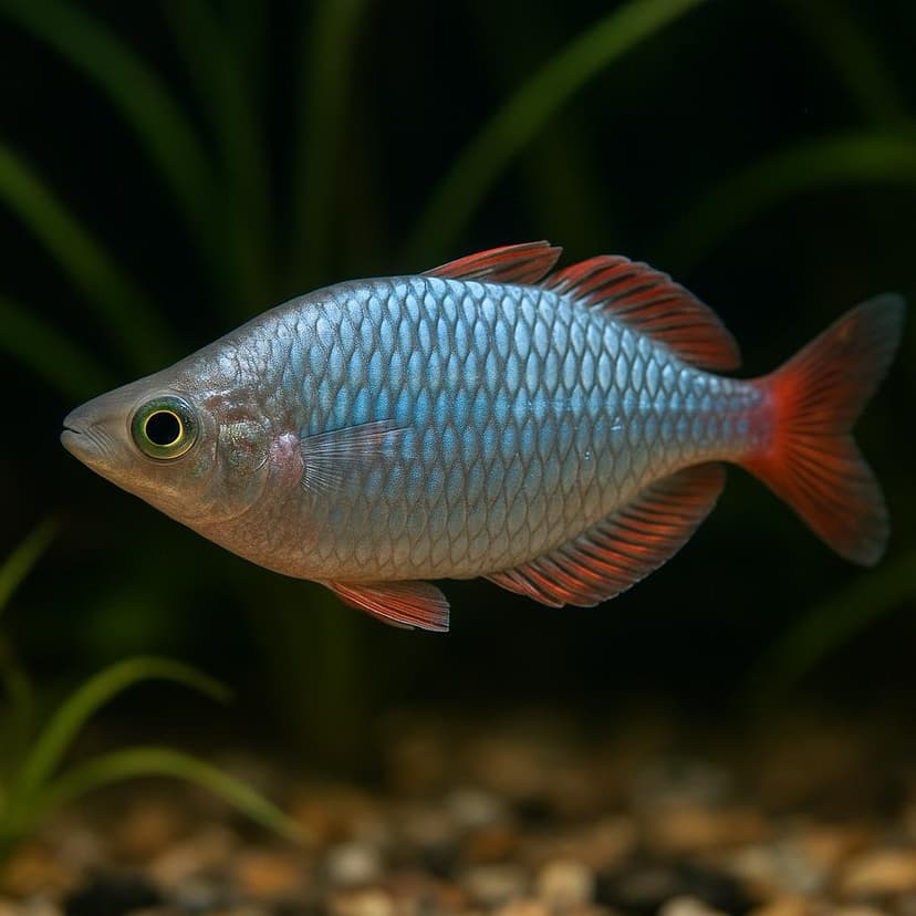 AI-generated illustration of Dwarf Neon Rainbowfish