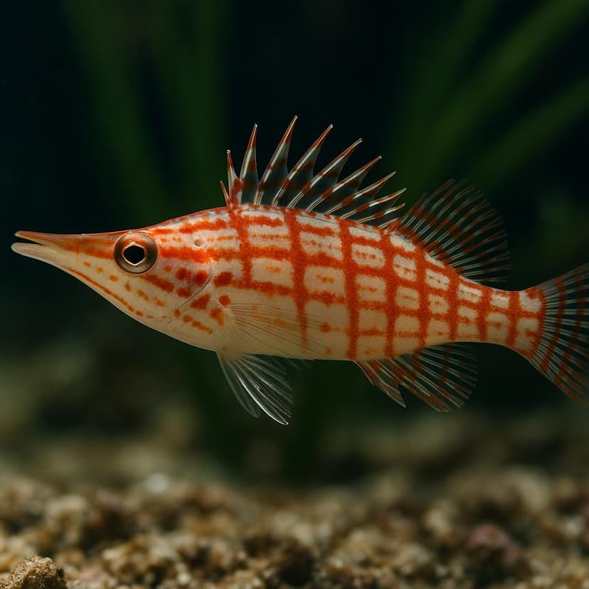 AI-generated illustration of Longnose hawkfish