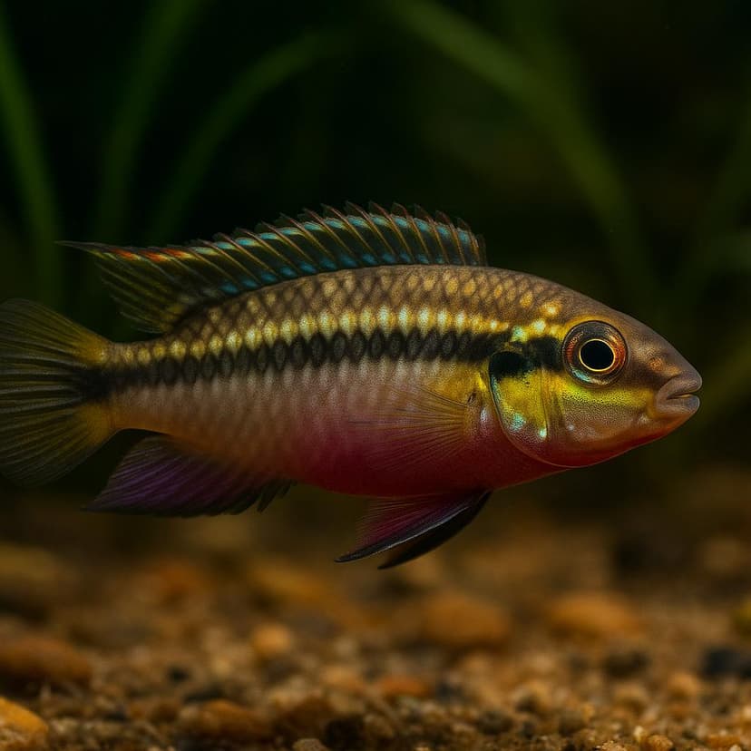 AI-generated illustration of Striped Krib / Nigerian Red Krib
