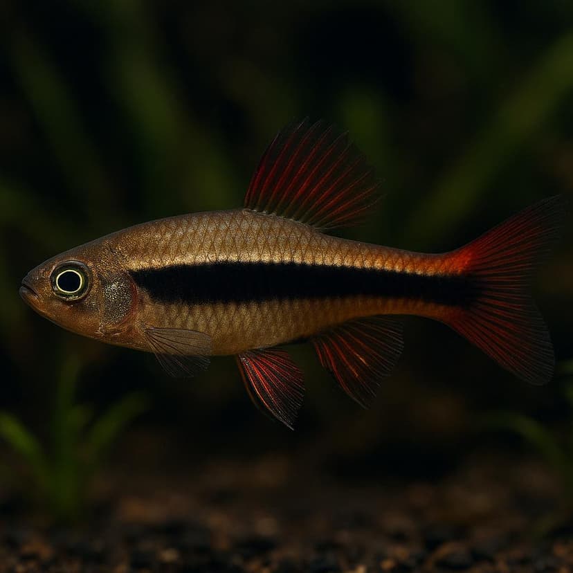 AI-generated illustration of Black morpho tetra