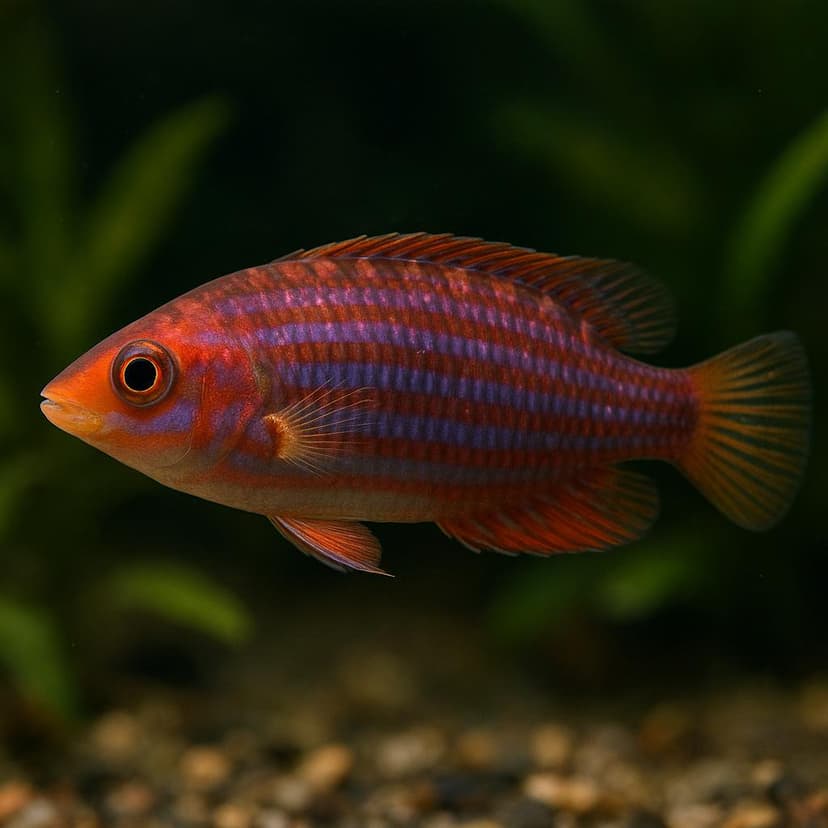 AI-generated illustration of Whitebarred pink wrasse