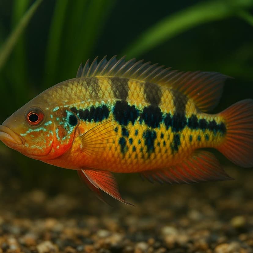 AI-generated illustration of Salvin's cichlid