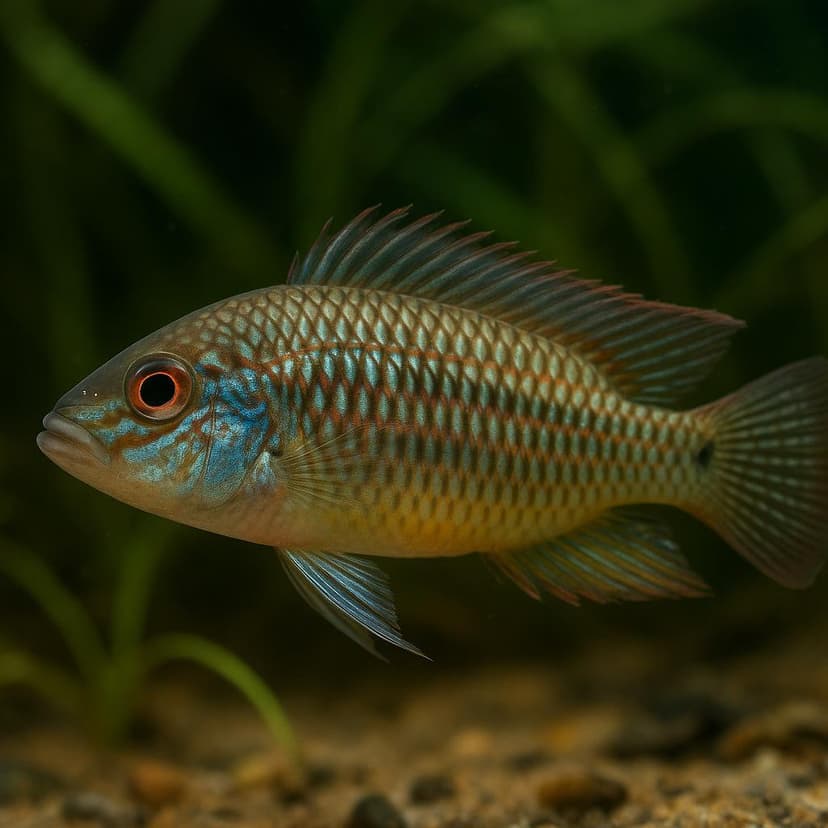 AI-generated illustration of Regan's dwarf pike cichlid