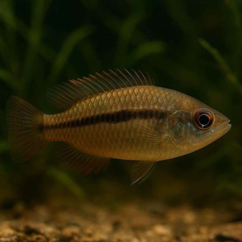 AI-generated illustration of Urosema dwarf pike cichlid
