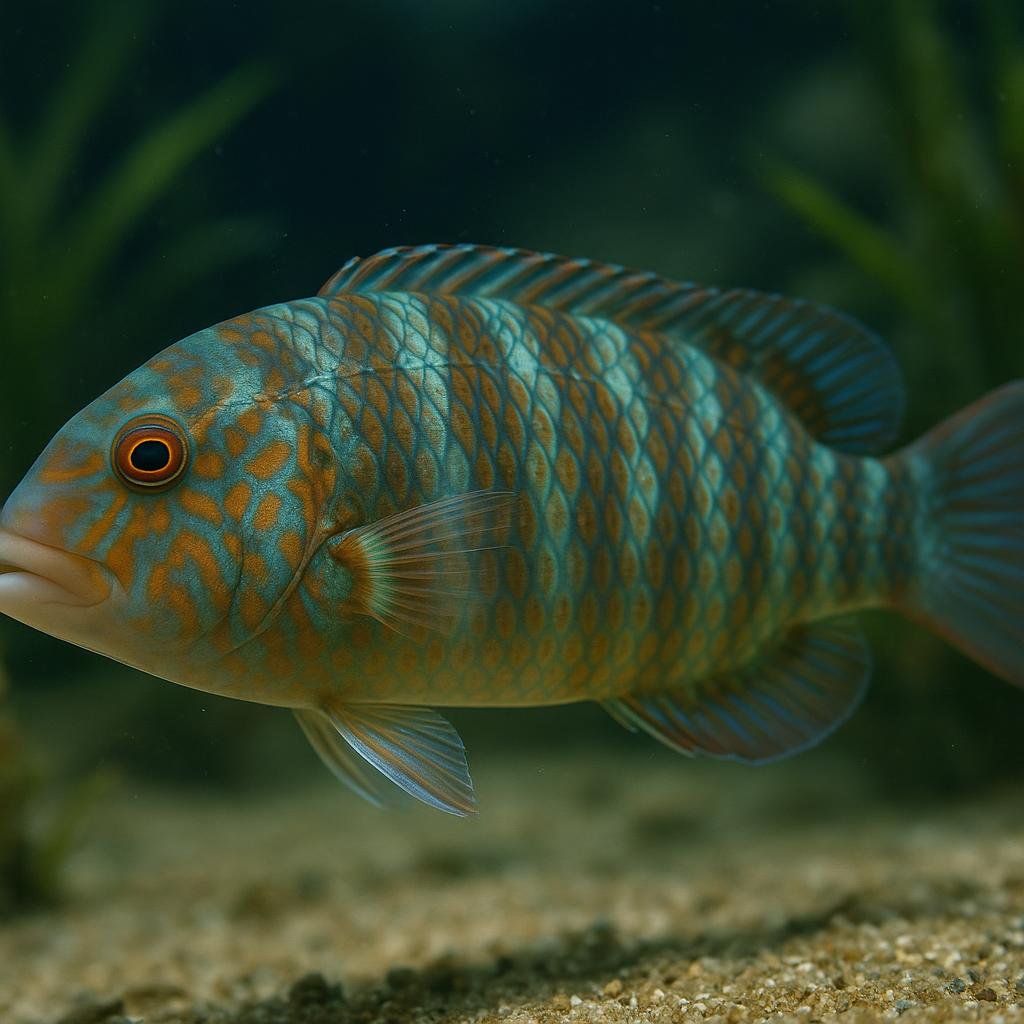 AI-generated illustration of White-patch tuskfish