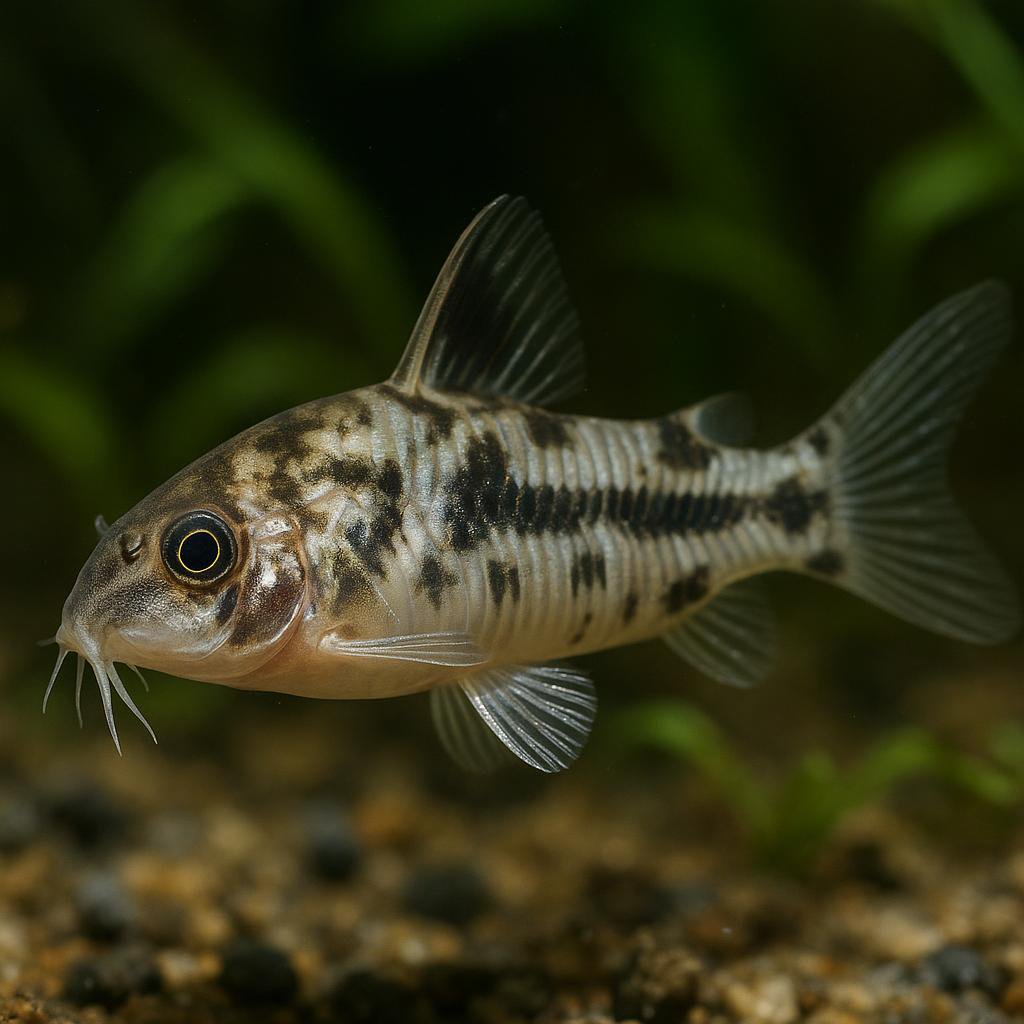 AI-generated illustration of Salt and pepper cory (Habrosus cory)