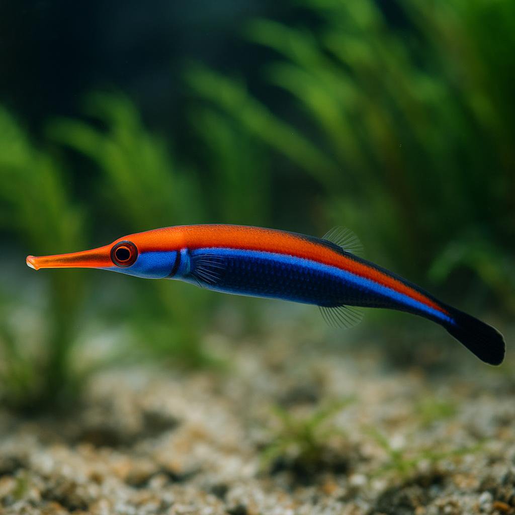 AI-generated illustration of Pacific bluestripe pipefish