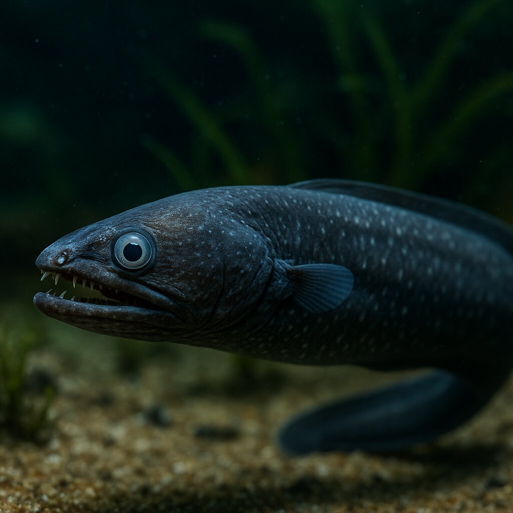 AI-generated illustration of Deep-sea cutthroat eel