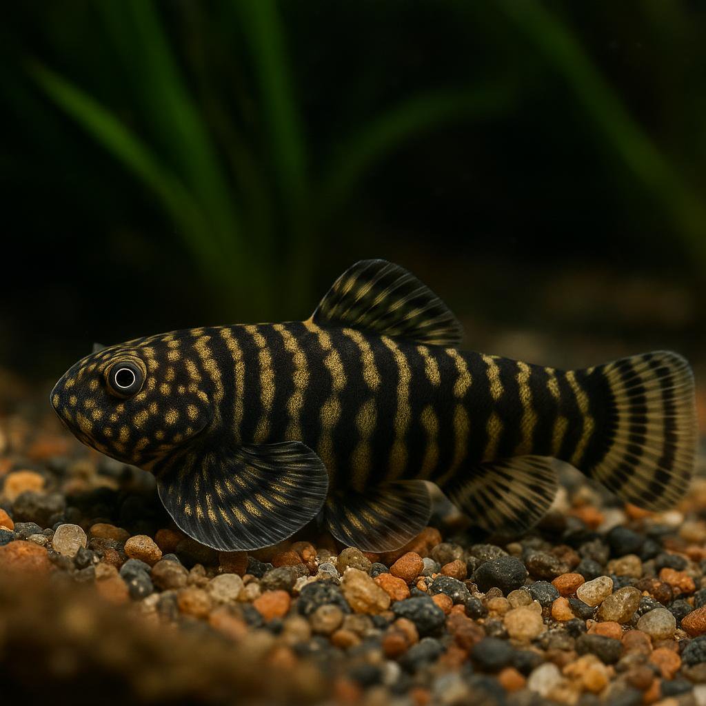AI-generated illustration of Gold-black Borneo sucker