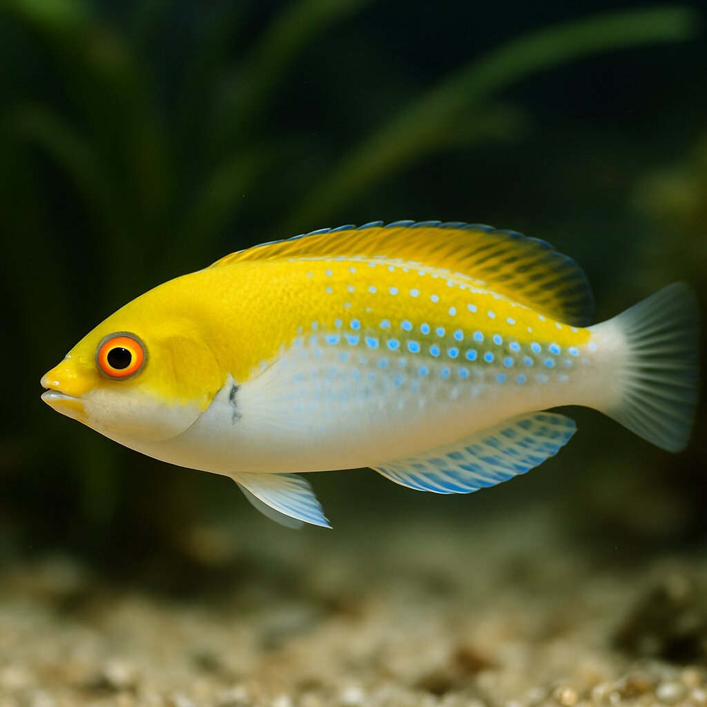 AI-generated illustration of Canarytop wrasse