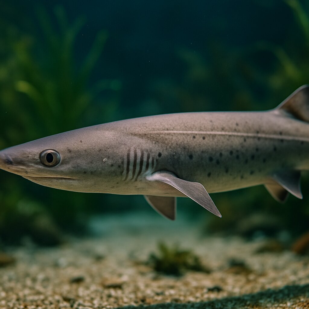 AI-generated illustration of Sharpnose sevengill shark