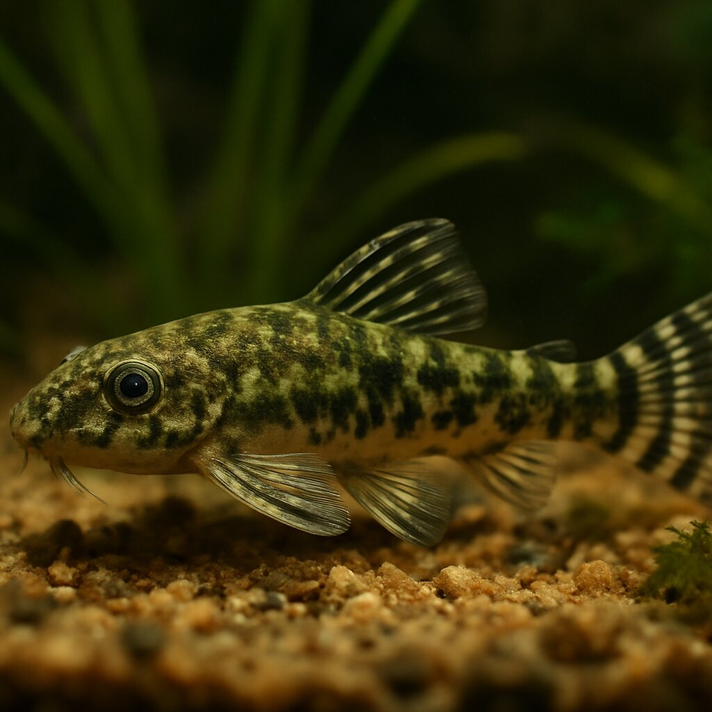 AI-generated illustration of Green Uruguay Dwarf Pleco