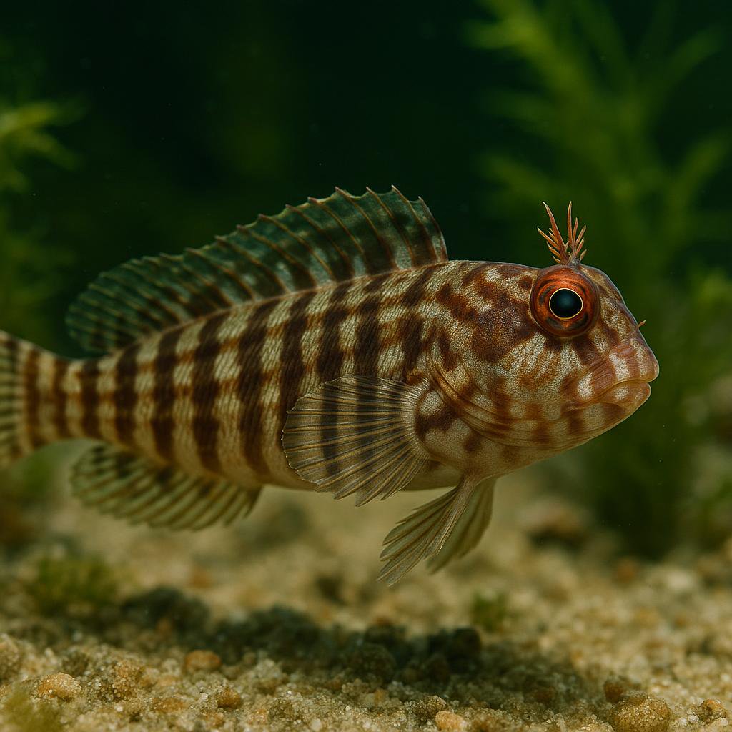 AI-generated illustration of Striated blenny