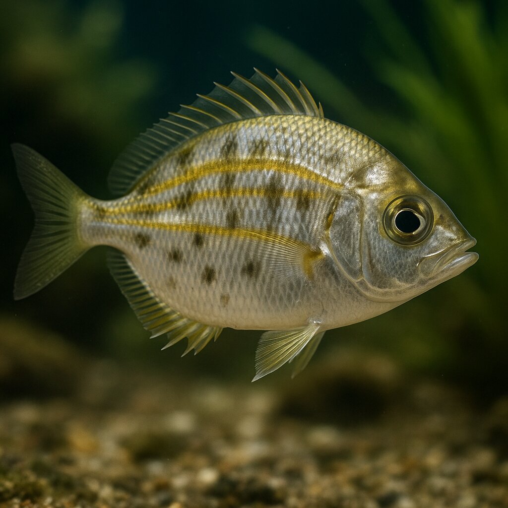 AI-generated illustration of Goldstripe ponyfish