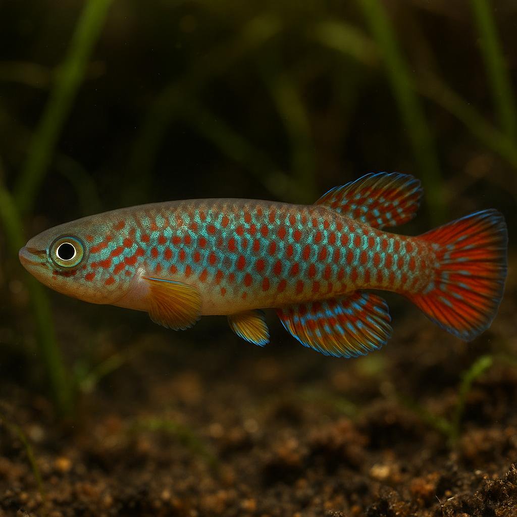 AI-generated illustration of Paracatu rivulus (killifish)