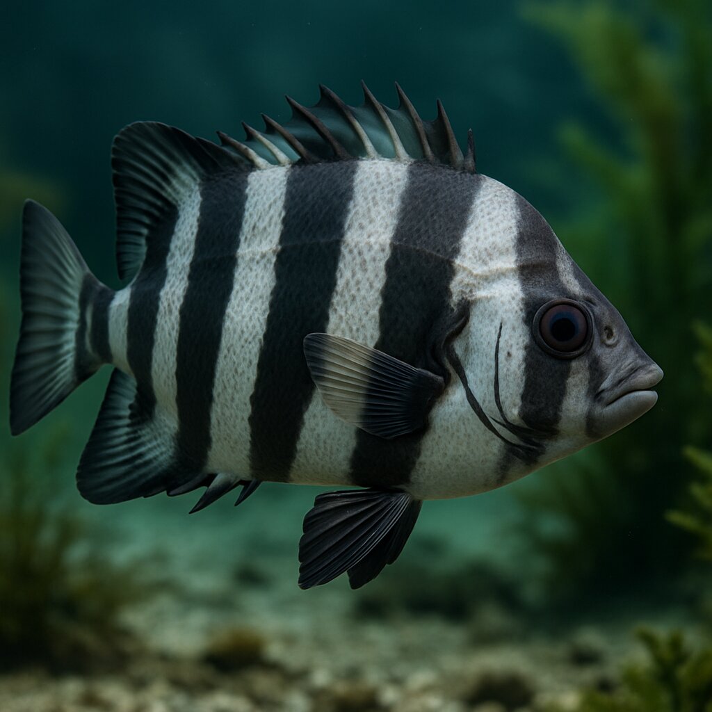 AI-generated illustration of Barred knifejaw