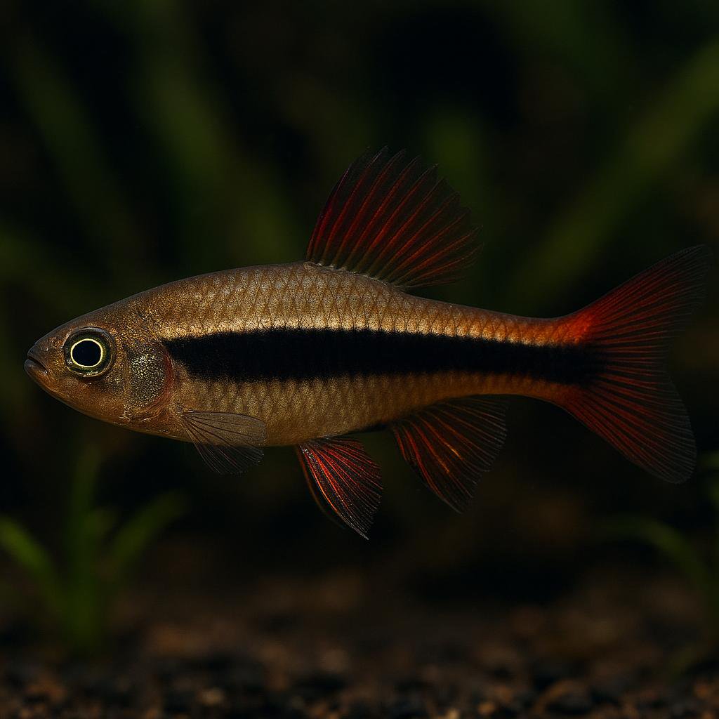 AI-generated illustration of Black morpho tetra