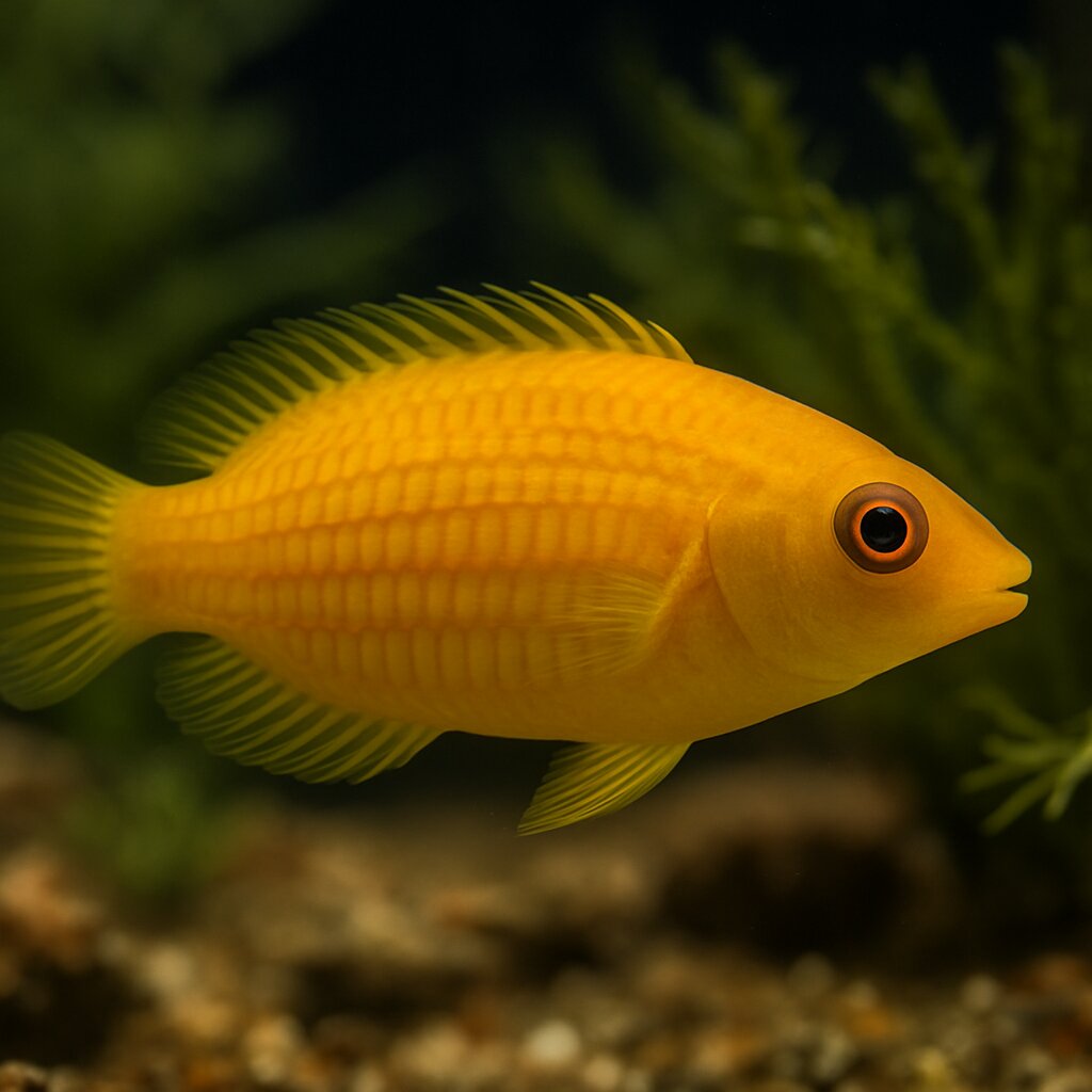 AI-generated illustration of Yellow mystery wrasse