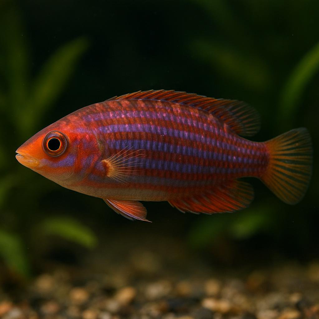 AI-generated illustration of Whitebarred pink wrasse