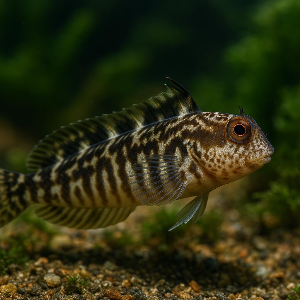 AI-generated illustration of Barred-chin blenny