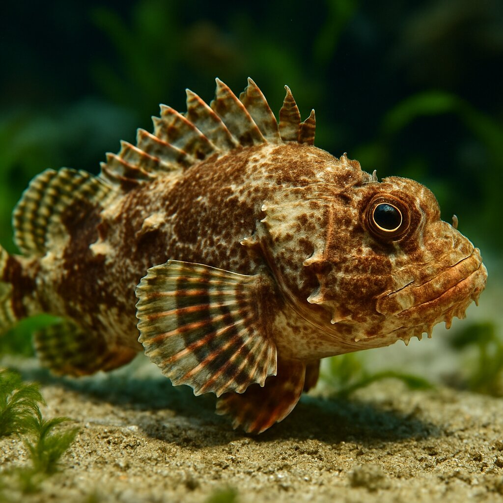 AI-generated illustration of Bandfin scorpionfish