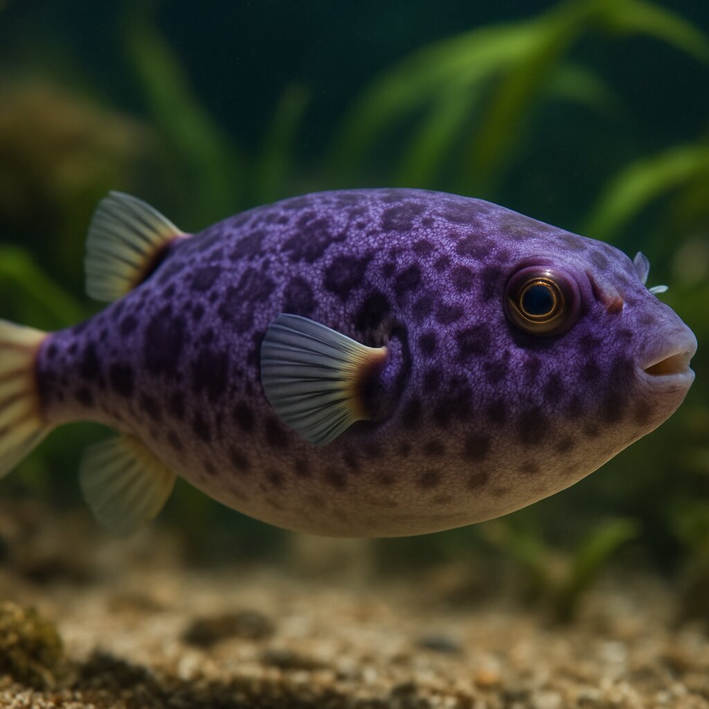 AI-generated illustration of Purple puffer