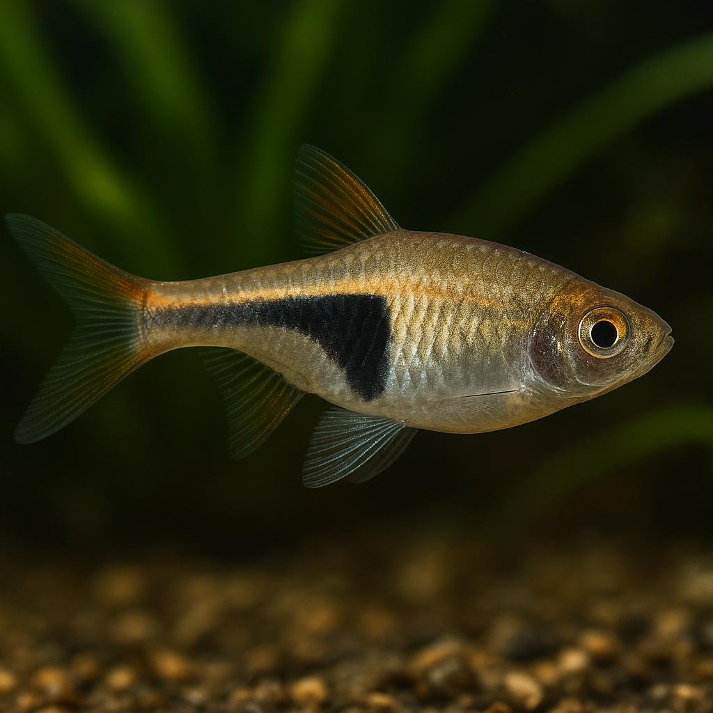 AI-generated illustration of Glowlight rasbora