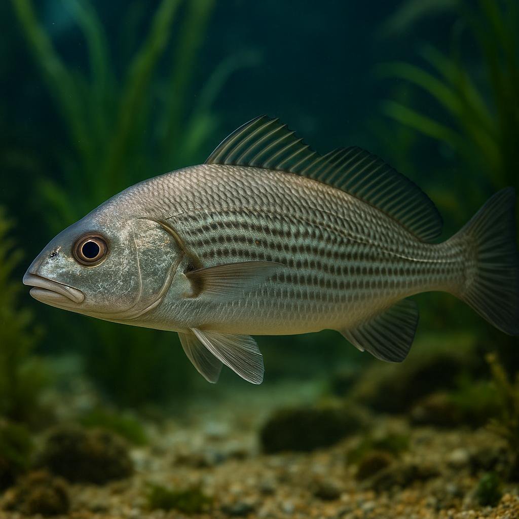 AI-generated illustration of Yellowfin croaker