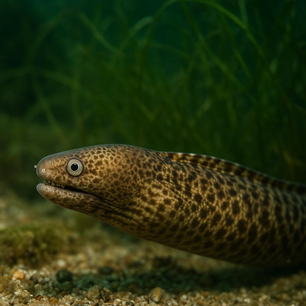 AI-generated illustration of Drab snake moray
