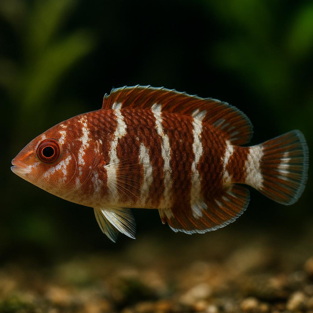 AI-generated illustration of Whitebanded sharpnose wrasse