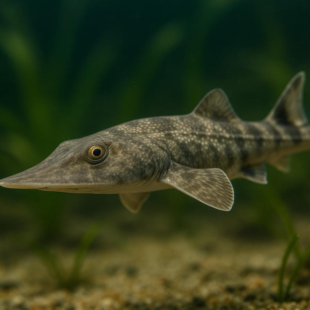 AI-generated illustration of Southern banded guitarfish